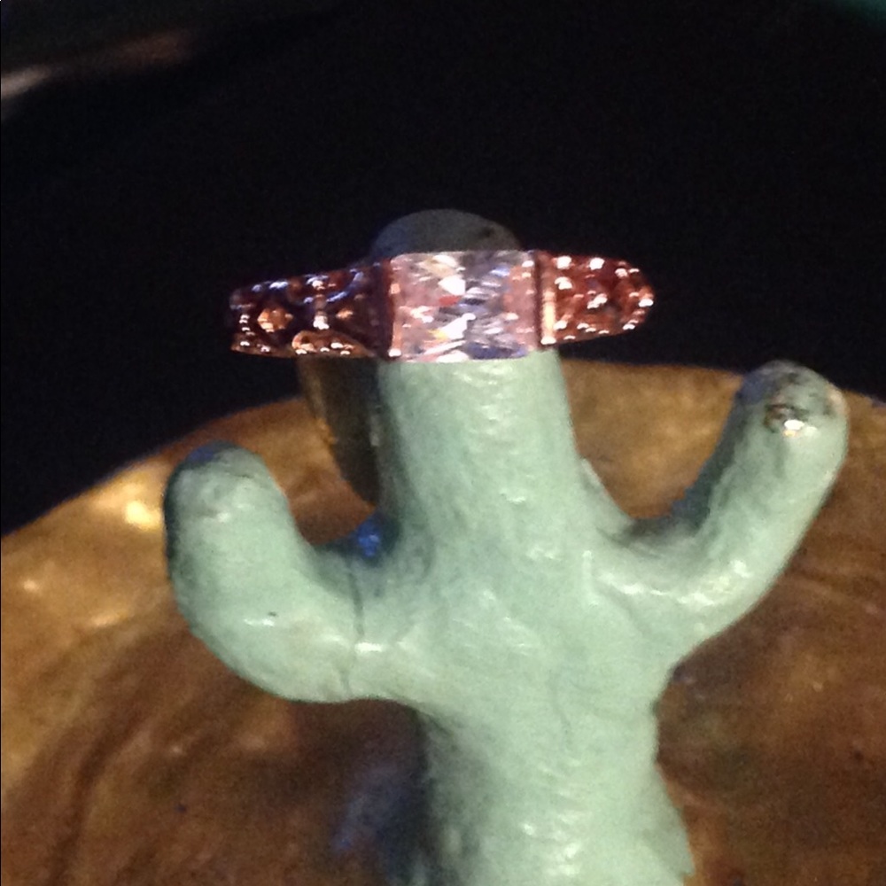 Rose gold with Swarovski white crystal ring